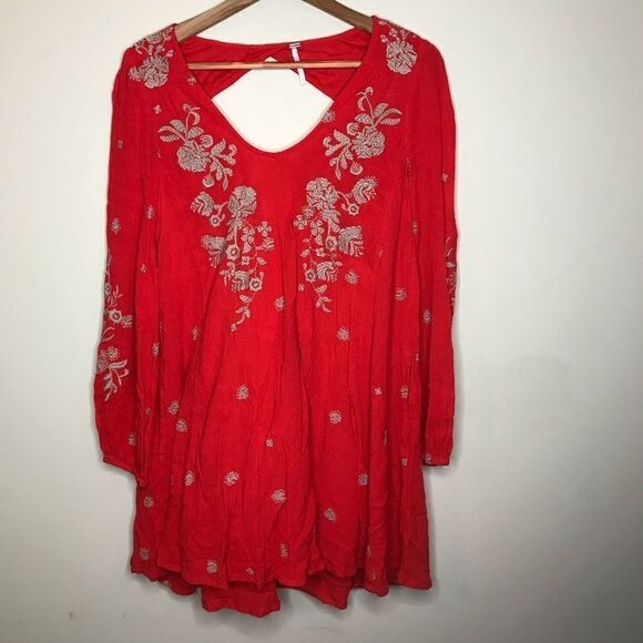Free People Sz XS Sweet Tennessee Red Dress - Picture 4 of 8